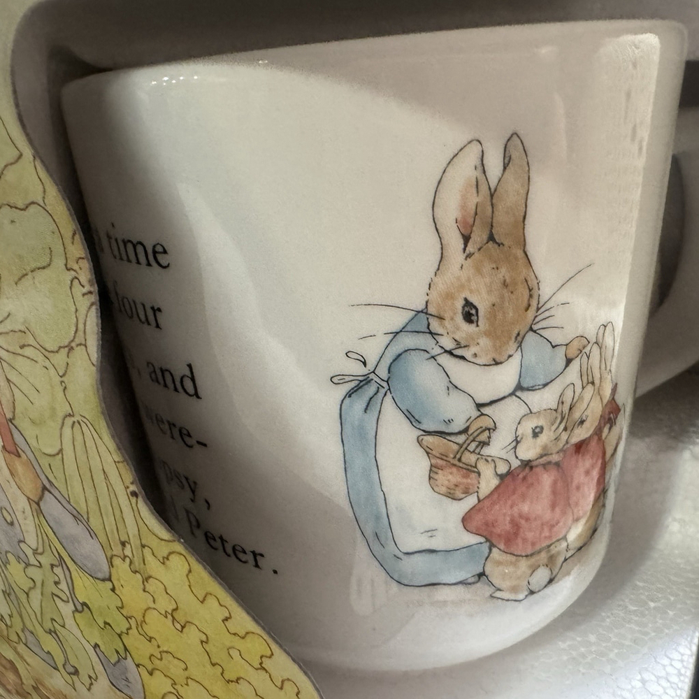 Vtg New Wedgwood Peter Rabbit 3-Piece Breakfast Set Bowl Plate Mug England - Picture 6 of 13